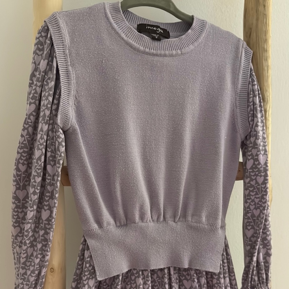 Imoga Purple Long Sleeve Dress with Leggings - Picture 3 of 6
